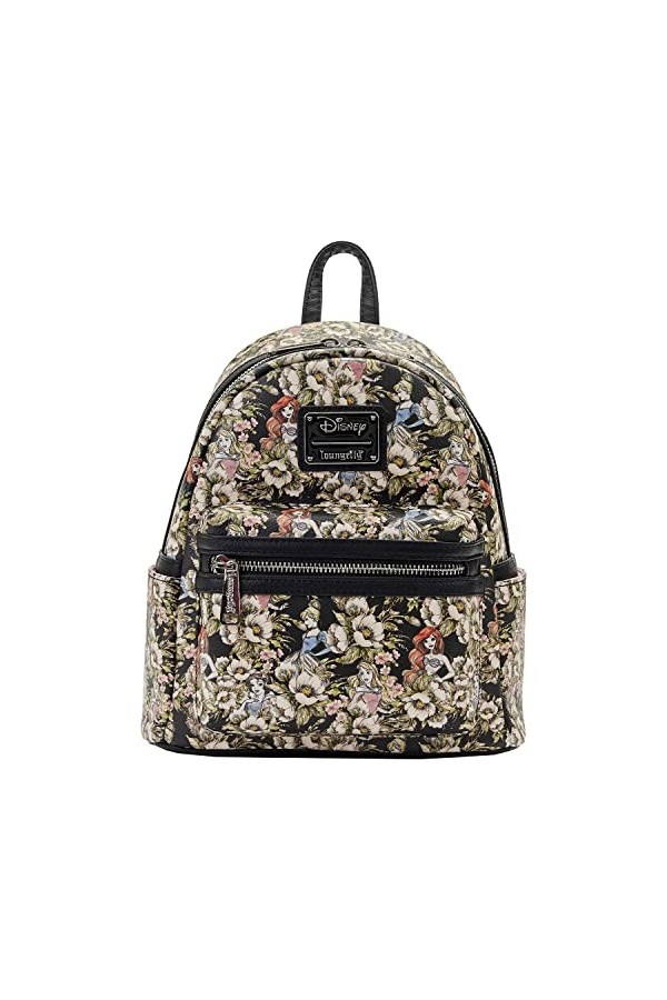 Loungefly Sac à main à bandoulière double sangle pour femme Motif princesses Disney, multicolore, One Size, Poche