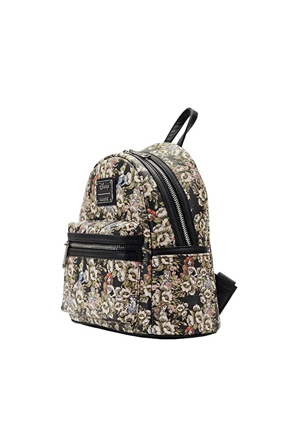 Loungefly Sac à main à bandoulière double sangle pour femme Motif princesses Disney, multicolore, One Size, Poche