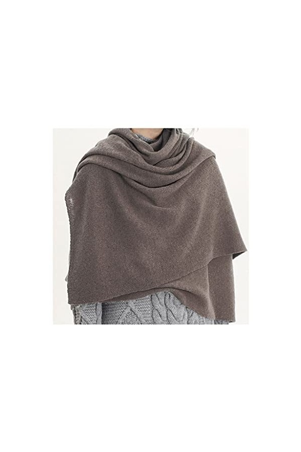 Dzwyc Foulard Écharpe Cashmere Châle 200 * 80 cm Châle en Cachemire Confortable 180g Foulard de châle en Laine de Couleur Sol