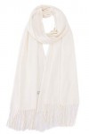 Cindy & Wendy Grand châle pashmina en cachemire doux et soyeux pour femme dans des couleurs unies, Blanc pur, taille unique