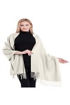 CJ Apparel 100% cachemire 2 plis écharpe secondes pashmina écharpe wrap étole fait à la main au Népal NOUVEAU, Beige clair, t