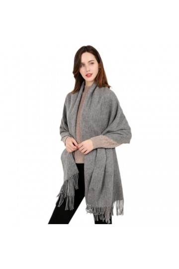 Dvbfufv Écharpe en laine épaisse pour femme - Pashmina chaude - Pour lhiver, Gris 9., taille unique