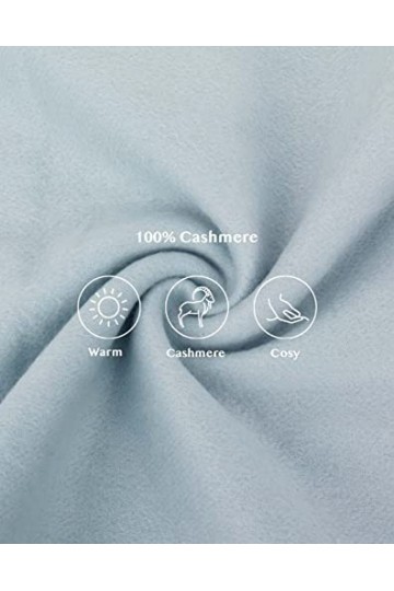 SEECOSY Écharpe pashmina 100 % pur cachemire - Écharpe classique chaude et douce, cadeau pour homme et femme, Bleu golf.