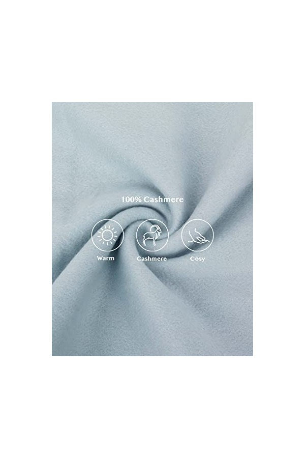 SEECOSY Écharpe pashmina 100 % pur cachemire - Écharpe classique chaude et douce, cadeau pour homme et femme, Bleu golf.