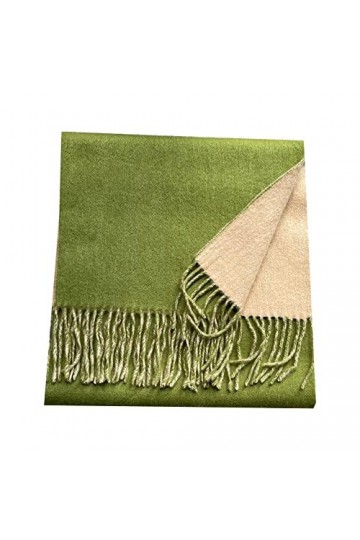 RFEGEF Femme Écharpe Pashmina,Dames Écharpes Et Châles Retro Fashion Gland De Laine Vert Olive Longs Doux Écharpes dhiver Gr