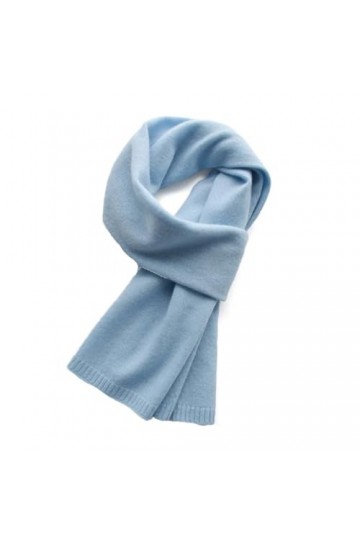 Écharpe dhiver en cachemire tricotée pour femme - Solide et chaude - Petit châle, bleu ciel, Adults 155CM