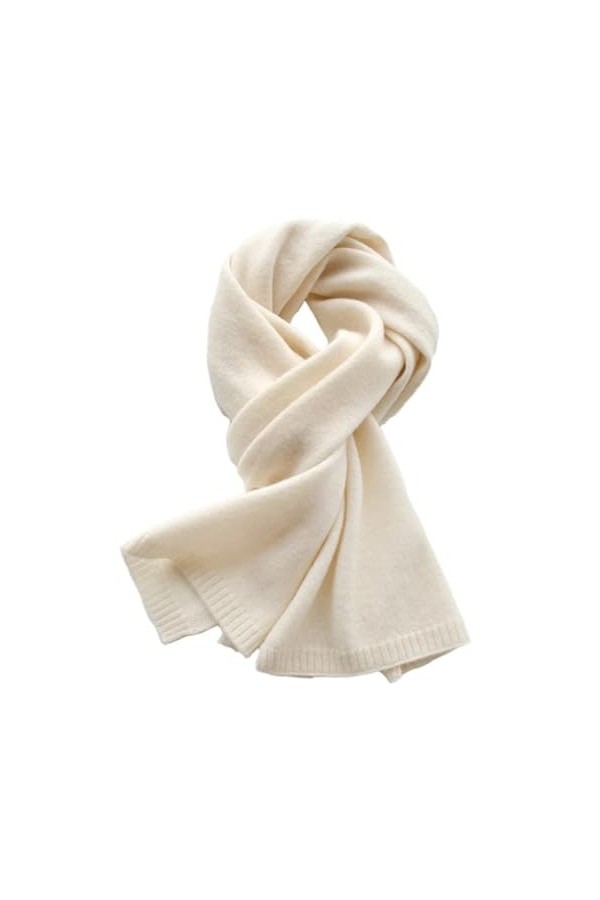 Dninmim Écharpe fine en laine pour femme - Pour lhiver - Solide - Châle chaud - Court - Pour enfants, Rouge, Adults 155CM