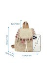 MilyaDE Sac à dos en paille sac de plage fait main sac à dos cordon de serrage bohème sac à bandoulière pour femmes voyages v
