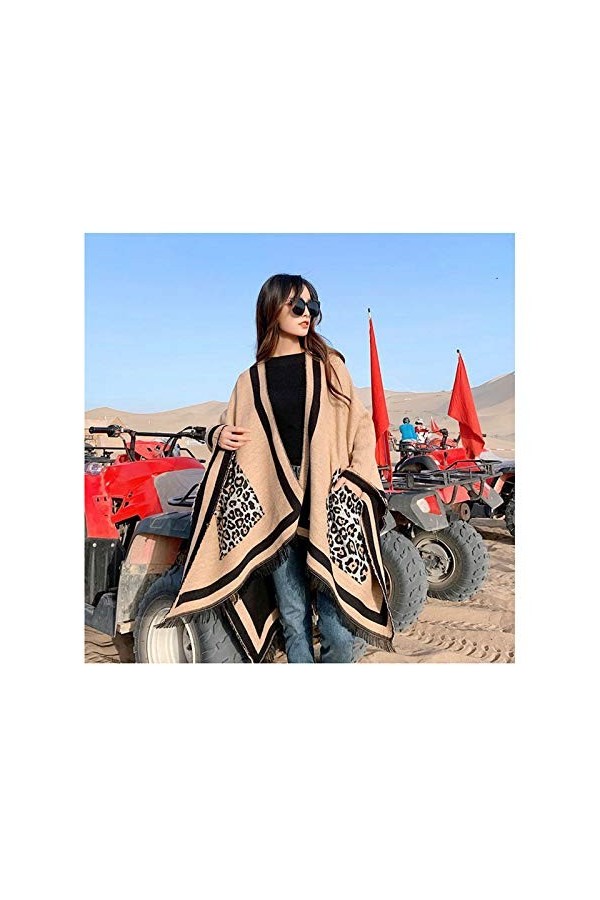 Couverture Décharpes De Poncho écharpe à La Mode avec Poche Hiver Chaud pour Femmes Châles à Pampilles,Yellow9-150X130cm