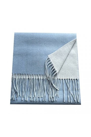 RFEGEF Echarpes Femme,Dames Écharpes Et Châles Rétro Mode Bleu Ciel Gland De Laine Longue Et Douce Écharpes dhiver Grand Cha