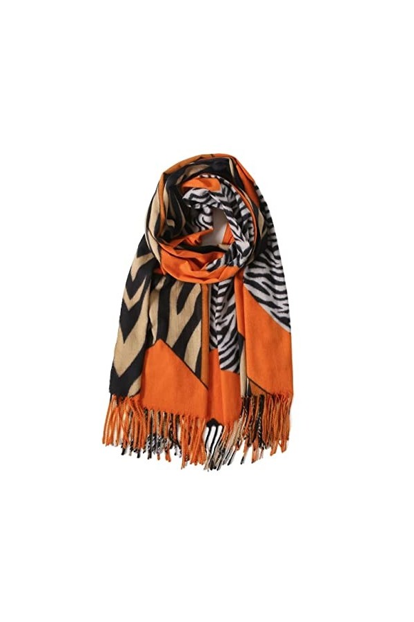 Écharpe de Noël Femmes Écharpe Automne Hiver Châle Wraps Cachemire Rayé Écharpes Chaud Épaissi Châle Dames Écharpes Cadeaux 