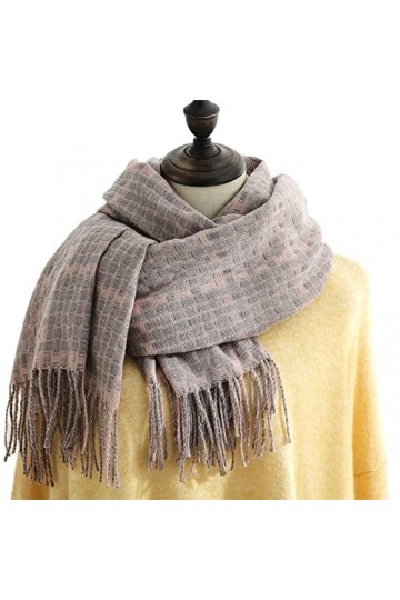Écharpe de Noël Femme Écharpe Imitation Cachemire Gland Écharpes Hiver Chaud Plaid Châle Wrap Franges Dames Écharpes Cadeaux 