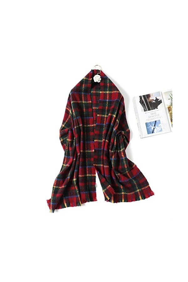 Écharpe Femmes Écharpe en Cachemire Tendance Plaid Couverture Écharpe Femmes Grandes Écharpes Longues Surdimensionnées Chaud 