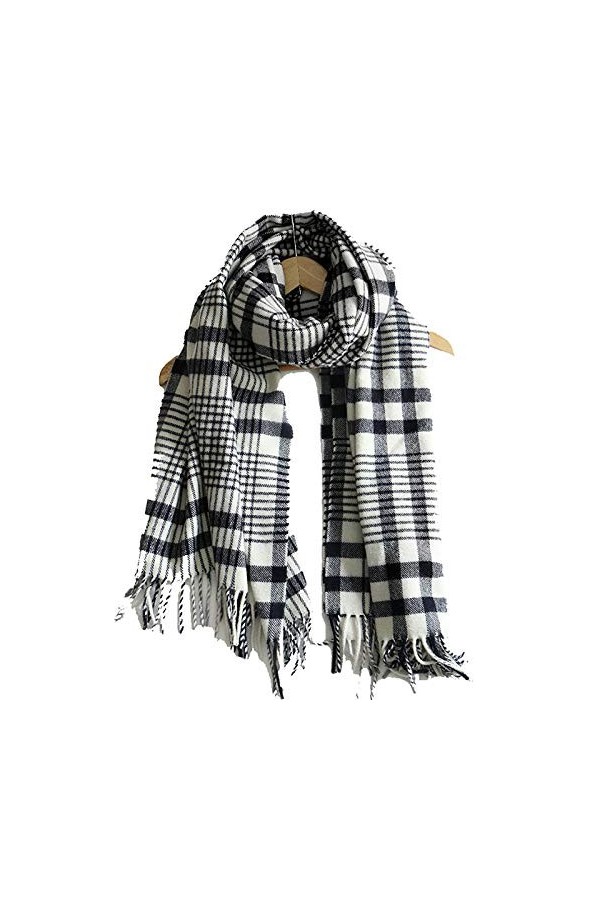 YLiansong-home Dames Écharpe Écharpe à Carreaux Chauds féminins Foulard à Double Usage de châle adapté à lautomne pour Femme