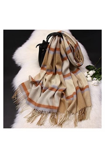 Echarpe Foulard Écharpe à Carreaux for Les Femmes épaissir des châles de Cachemire Chauds Chauds et enveloppements Pashmina H