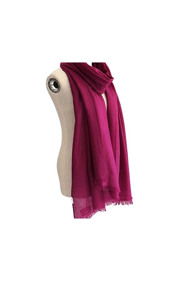 AGOUNOD Écharpes for Femmes Doux Pashmina Solide Couleur Châles et Wraps Réversible Long Grand Hiver Chaud Épais Dames Écharp