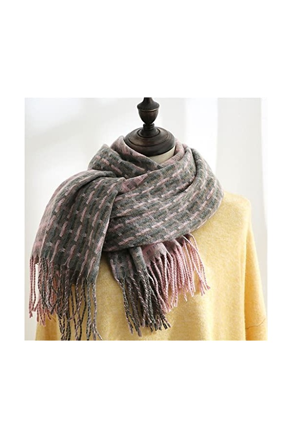 Tbkoly Écharpe châle à la Mode Écharpe Poncho, écharpe dhiver for Femme, écharpe châle for Femme, écharpe à Carreaux dhiver