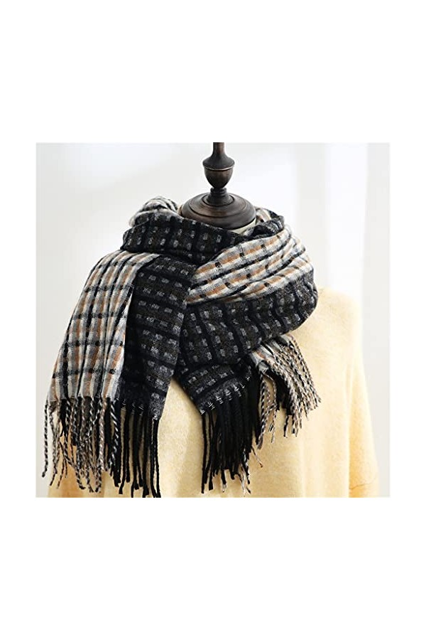 Tbkoly Écharpe châle à la Mode Écharpe Poncho, écharpe dhiver for Femme, écharpe châle for Femme, écharpe à Carreaux dhiver