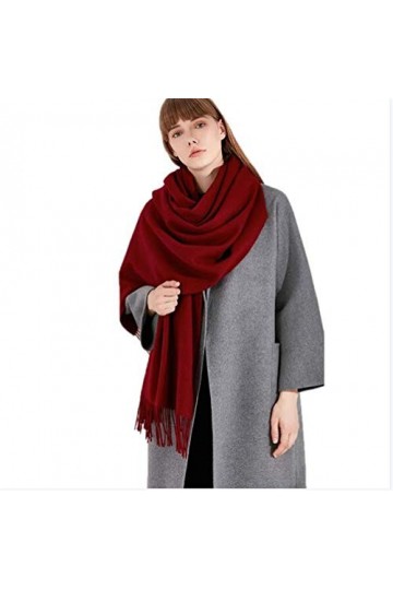 Femmes en Cachemire Écharpe Châle Et Enveloppements Chauds dhiver Plus Doux Plus Épais Foulards De Couleur Solide pour Les F