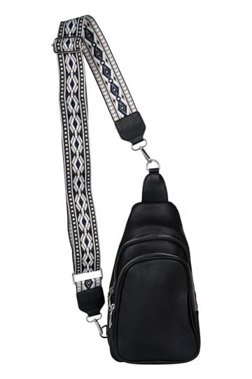 styleBREAKER Sac à dos à une épaule pour femme, bandoulière à motifs géométriques, sac à bandoulière uni, sac à dos de ville,