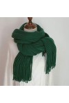 ÉCharpe épaisse De Tricot De Couleur Unie,Douce Coton Carreaux Foulard - Chaude Grand Ecossaise Écharpe Chale Stole pour Auto