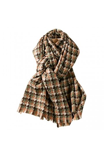 Foulard en Soie, Écharpes de Couverture pour Femmes Hiver Écharpe en Cachemire Doux et Chaud Écharpes en Laine Tartan pour Fe