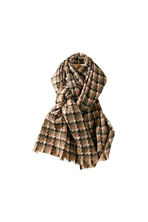 Foulard en Soie, Écharpes de Couverture pour Femmes Hiver Écharpe en Cachemire Doux et Chaud Écharpes en Laine Tartan pour Fe