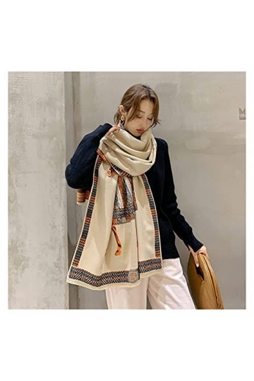 ZZLLFF Automne et Hiver Modèle rétro Écharpe Chaud for Femmes Mode Double Face Épaississement Épaississement Épaississant Cas