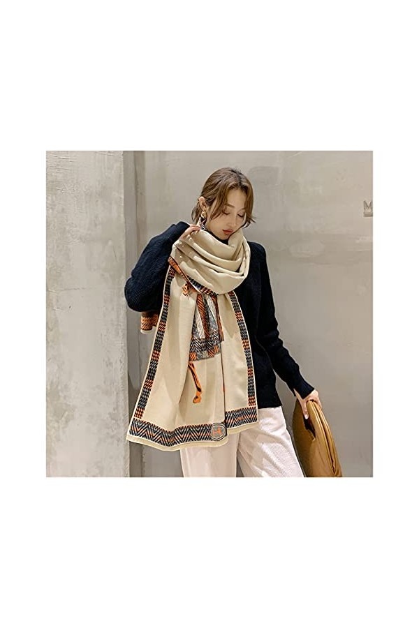 ZZLLFF Automne et Hiver Modèle rétro Écharpe Chaud for Femmes Mode Double Face Épaississement Épaississement Épaississant Cas