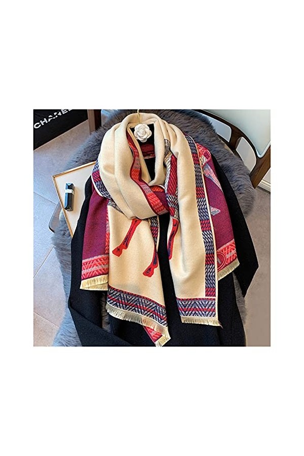 ZZLLFF Automne et Hiver Modèle rétro Écharpe Chaud for Femmes Mode Double Face Épaississement Épaississement Épaississant Cas