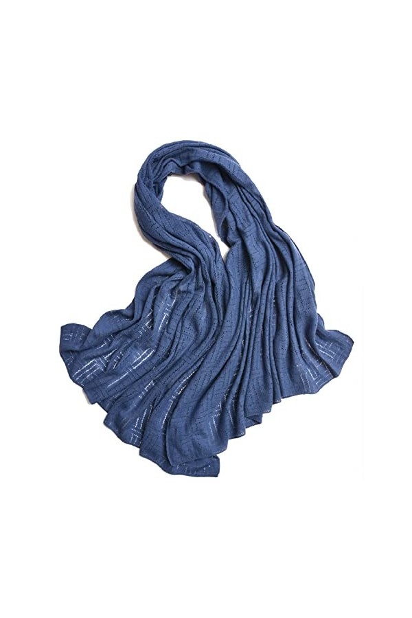 BIYITOFE Echarpe Femme Couleur Unie Echarpe Femme Hiver Chaud Tricoté Laine Souple Confortable Foulard Femme Quotidien Echarp
