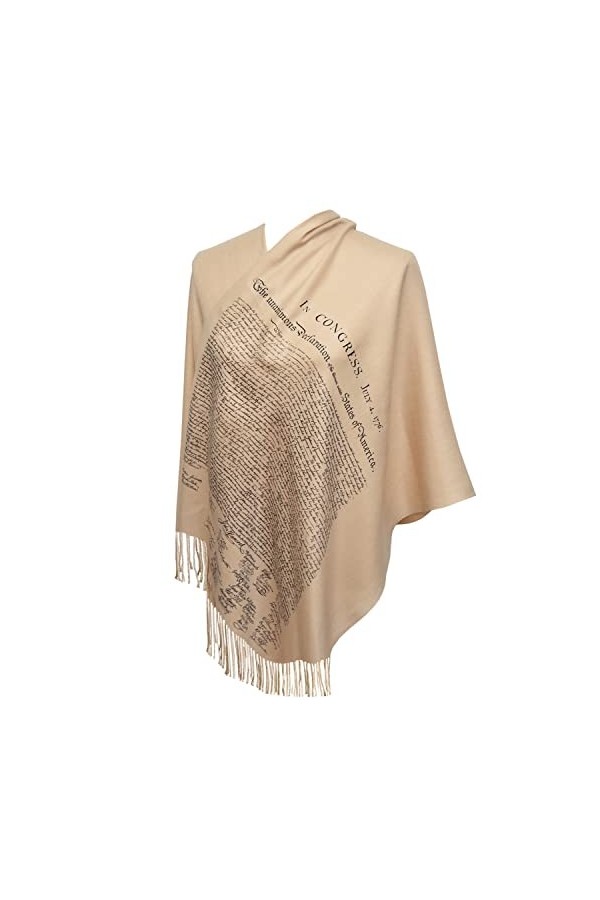 Écharpe/châle de la déclaration dindépendance, Impression sur une extrémité, 72x26"