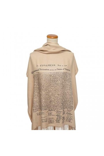 Écharpe/châle de la déclaration dindépendance, Impression sur une extrémité, 72x26"