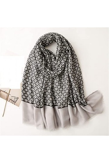 MIHOTA Châle ÉcharpeCircle Dot Viscose Châle Écharpe Femme Wrap Pashmina Stole 180 * 90Cm Color : A, Size : 180cm*90cm 