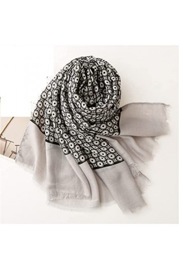 MIHOTA Châle ÉcharpeCircle Dot Viscose Châle Écharpe Femme Wrap Pashmina Stole 180 * 90Cm Color : A, Size : 180cm*90cm 