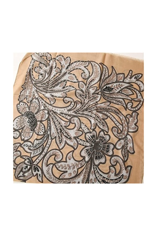 MIHOTA Châle ÉcharpeFloral Viscose Châle Écharpe Lady Shimmer Wrap Pashmina Snood 180 * 90Cm Color : A, Size : 180cm*90cm 