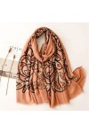 MIHOTA Châle ÉcharpeFloral Viscose Châle Écharpe Lady Shimmer Wrap Pashmina Snood 180 * 90Cm Color : A, Size : 180cm*90cm 