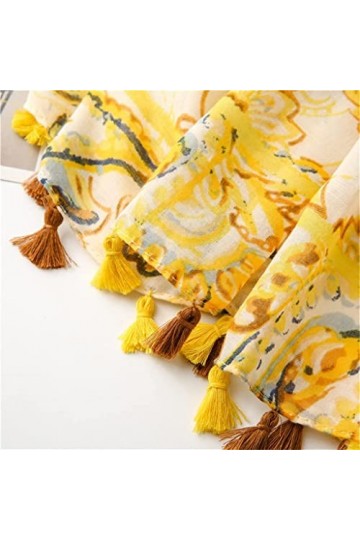 MIHOTA Châle ÉcharpeFloral Tassel Viscose Châle Écharpe Lady Wrap Pashmina Stole 180 * 90Cm Color : A, Size : 180cm*90cm 