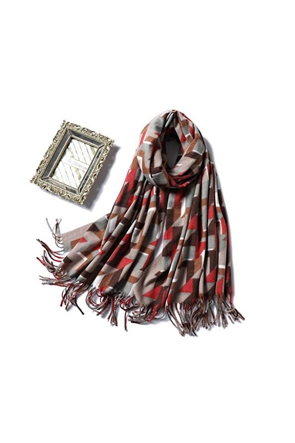 Femmes Écharpe dhiver pour Dames Châles et Wraps Écharpes en Cachemire Dot Chaud Cou Tête Étoles Féminines Color : C 