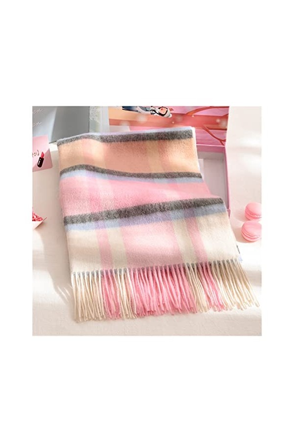 Foulard Écharpe Écharpe à carreaux for les femmes épaissir des châles de cachemire chauds chauds et enveloppements Pashmina H