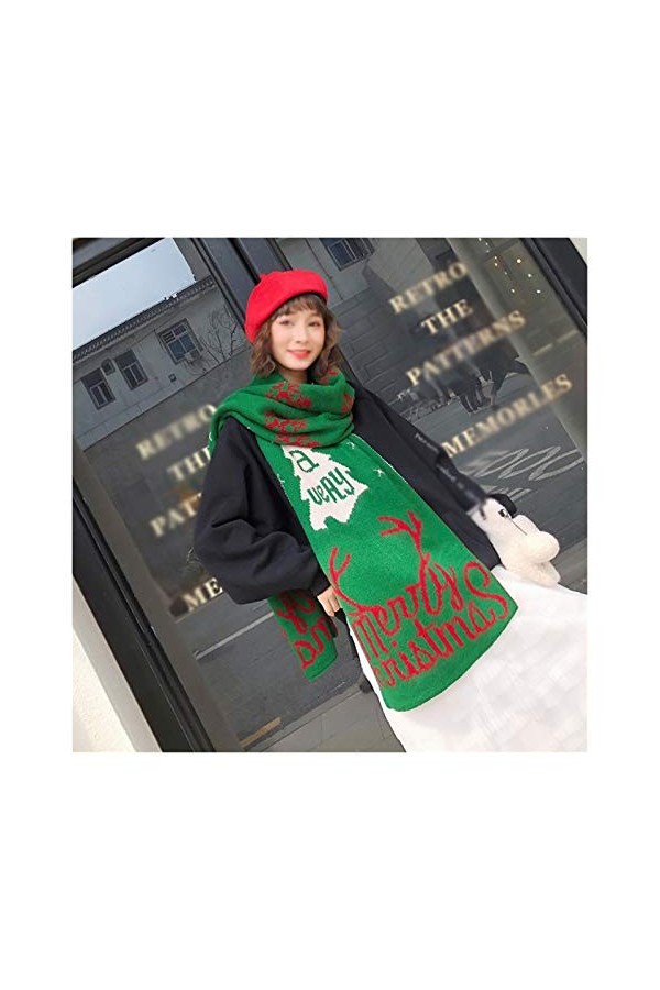 Foulards Echarpes Foulards Echarpes Femme Hommes Renne Flocon Neige Echarpe Beau Noël Echarpes Chaud épais Châle Wrap Cadeaux