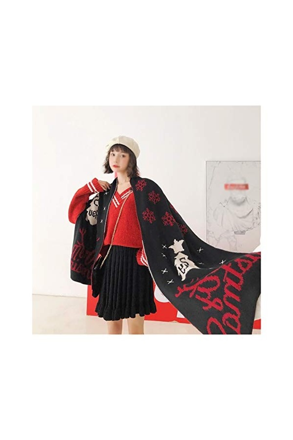 Foulards Echarpes Foulards Echarpes Femme Hommes Renne Flocon Neige Echarpe Beau Noël Echarpes Chaud épais Châle Wrap Cadeaux