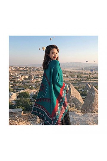 FACAI Écharpe à La Mode De Châles avec Poche Couverture Chaude De Foulards De Poncho dhiver pour Femmes,Blue2-150X130cm