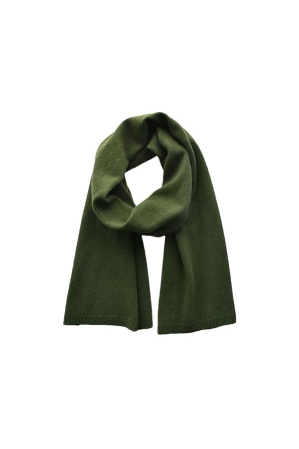 Hdhdeueh Foulard tricoté en laine chaude unisexe pour femme Couleur unie, Army Gn., taille unique