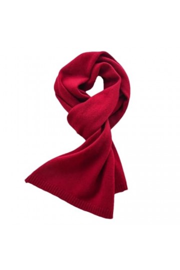 Hdhdeueh Écharpe pour femme - Couleur unie - Petit tricot fin - Châle chaud - En laine - Unisexe, Rouge, taille unique
