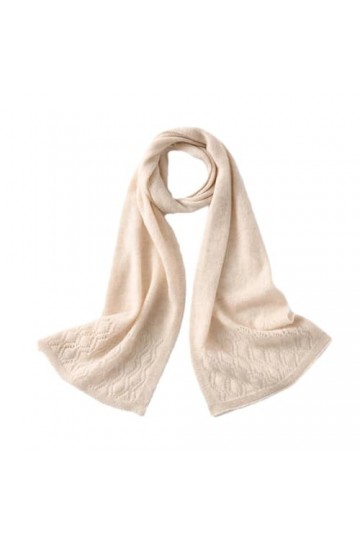 Hdhdeueh Écharpe tricotée en cachemire de couleur unie pour femme, beige, taille unique