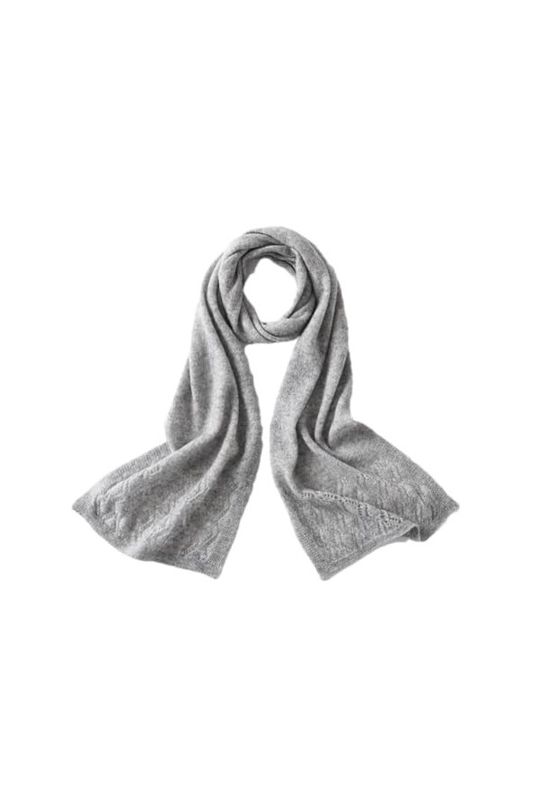 Hdhdeueh Écharpe tricotée en cachemire de couleur unie pour femme, beige, taille unique