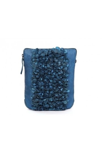MiTASCH Jolie Sac à main pour femme en cuir véritable Bleu, bleu, 22,5x25x5cm