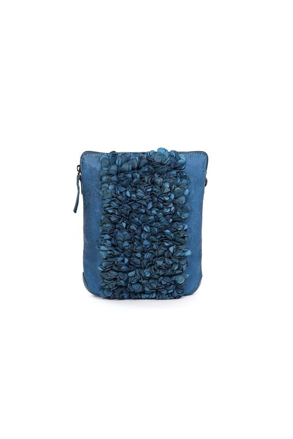 MiTASCH Jolie Sac à main pour femme en cuir véritable Bleu, bleu, 22,5x25x5cm