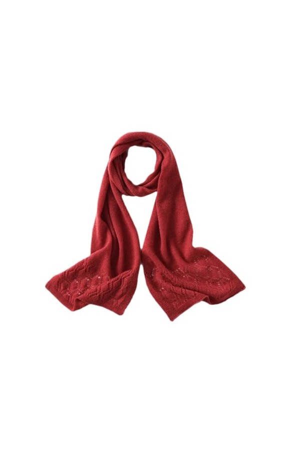 Hdhdeueh Écharpe tricotée en cachemire de couleur unie pour femme, beige, taille unique